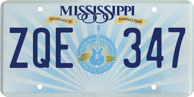 MS license plate ZQE347