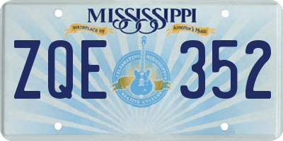MS license plate ZQE352