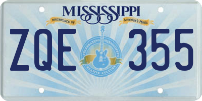 MS license plate ZQE355