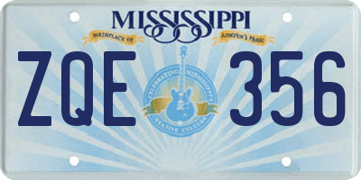 MS license plate ZQE356