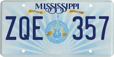 MS license plate ZQE357