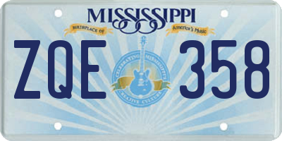 MS license plate ZQE358