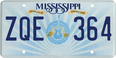 MS license plate ZQE364