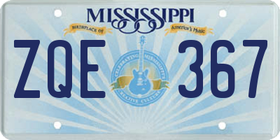 MS license plate ZQE367