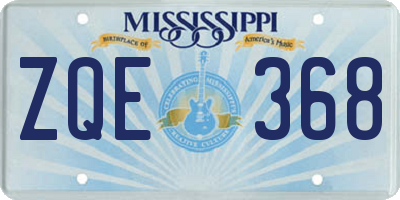 MS license plate ZQE368