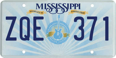 MS license plate ZQE371