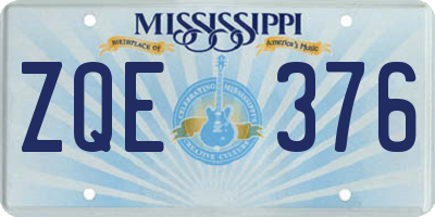 MS license plate ZQE376