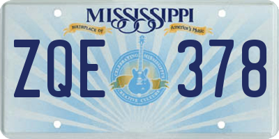 MS license plate ZQE378