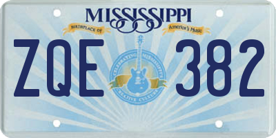 MS license plate ZQE382