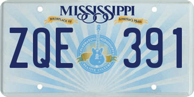 MS license plate ZQE391