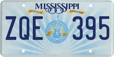 MS license plate ZQE395