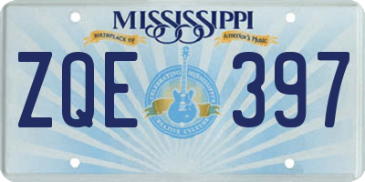 MS license plate ZQE397