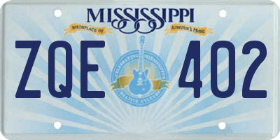 MS license plate ZQE402