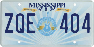 MS license plate ZQE404