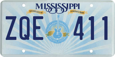 MS license plate ZQE411