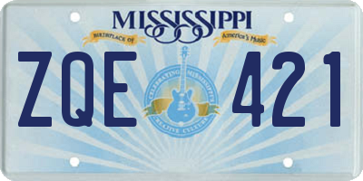 MS license plate ZQE421