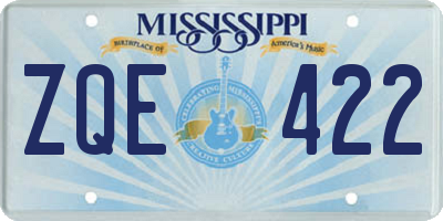 MS license plate ZQE422