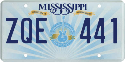 MS license plate ZQE441