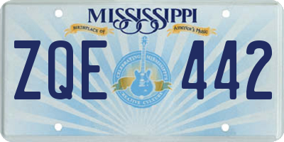 MS license plate ZQE442