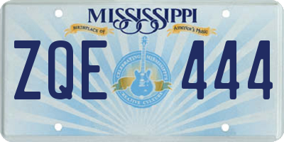 MS license plate ZQE444