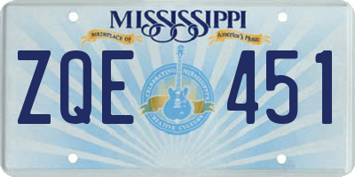 MS license plate ZQE451