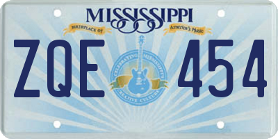 MS license plate ZQE454