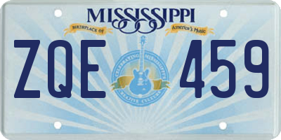 MS license plate ZQE459