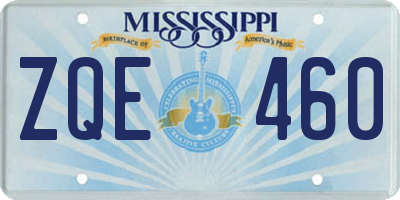 MS license plate ZQE460