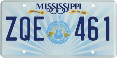 MS license plate ZQE461