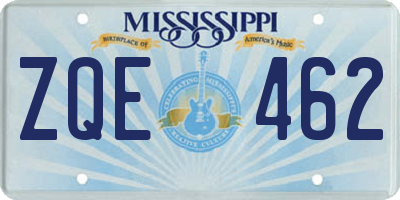 MS license plate ZQE462
