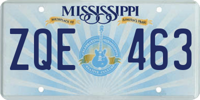 MS license plate ZQE463