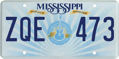 MS license plate ZQE473