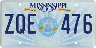 MS license plate ZQE476