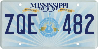 MS license plate ZQE482