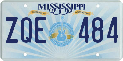 MS license plate ZQE484