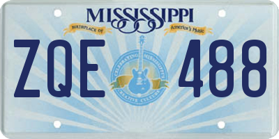 MS license plate ZQE488