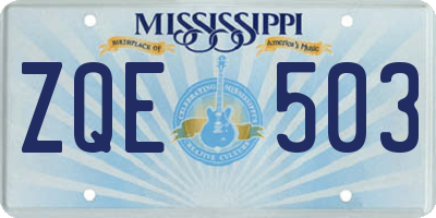 MS license plate ZQE503