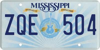 MS license plate ZQE504