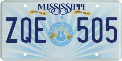 MS license plate ZQE505