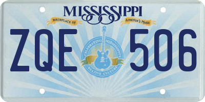 MS license plate ZQE506