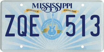 MS license plate ZQE513