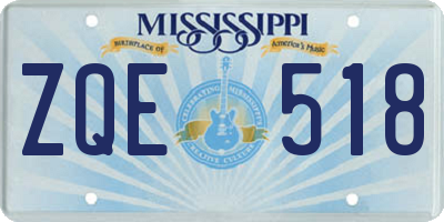 MS license plate ZQE518