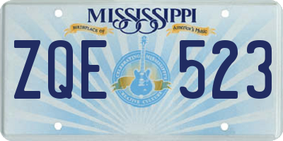 MS license plate ZQE523