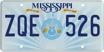 MS license plate ZQE526