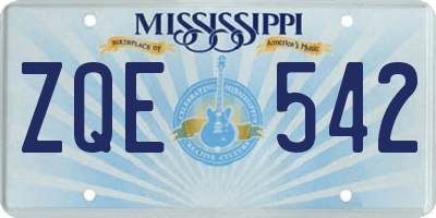 MS license plate ZQE542
