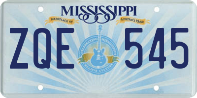 MS license plate ZQE545
