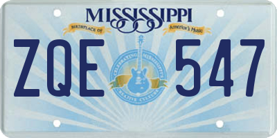 MS license plate ZQE547