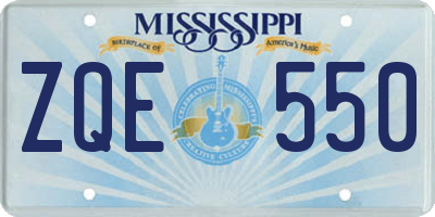 MS license plate ZQE550