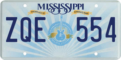 MS license plate ZQE554