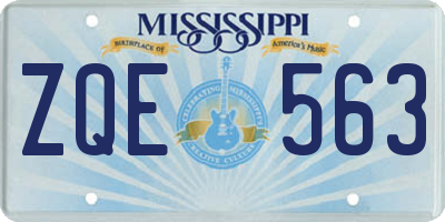 MS license plate ZQE563